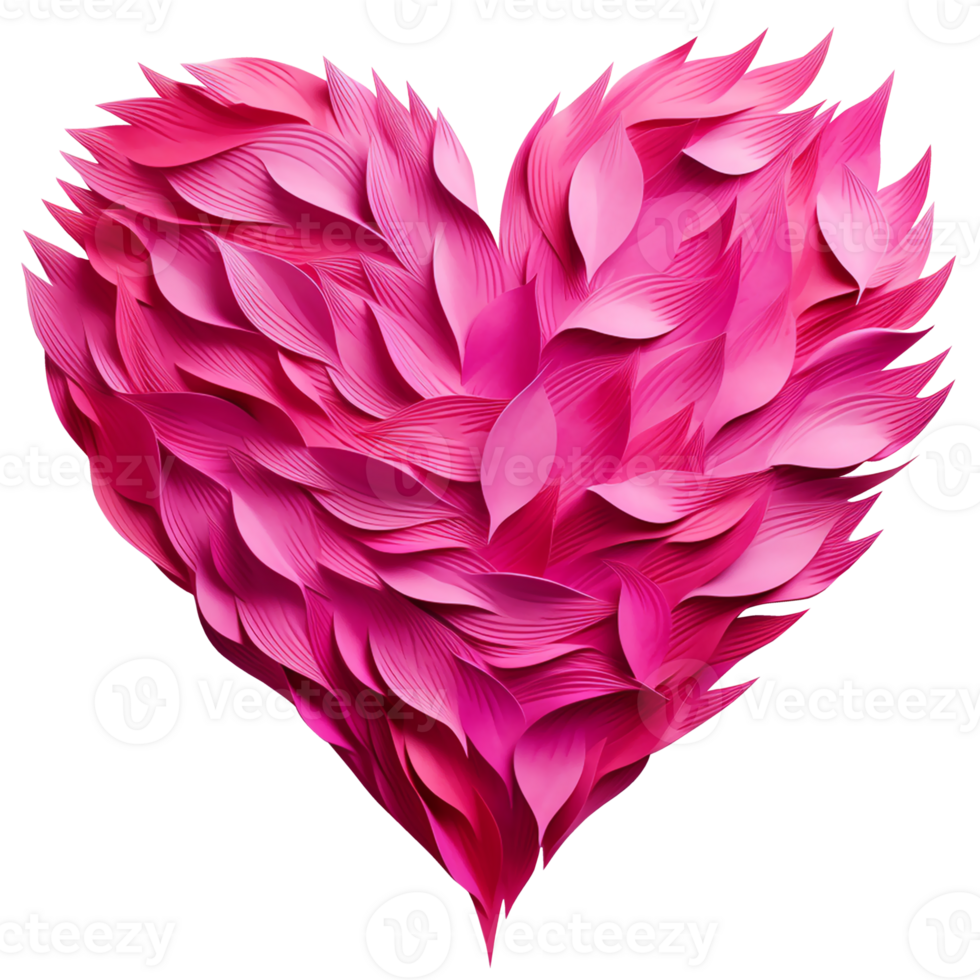 AI generated Pink heart for Valentine's day. Isolated. For greeting card, banner, logo, brand, sales png