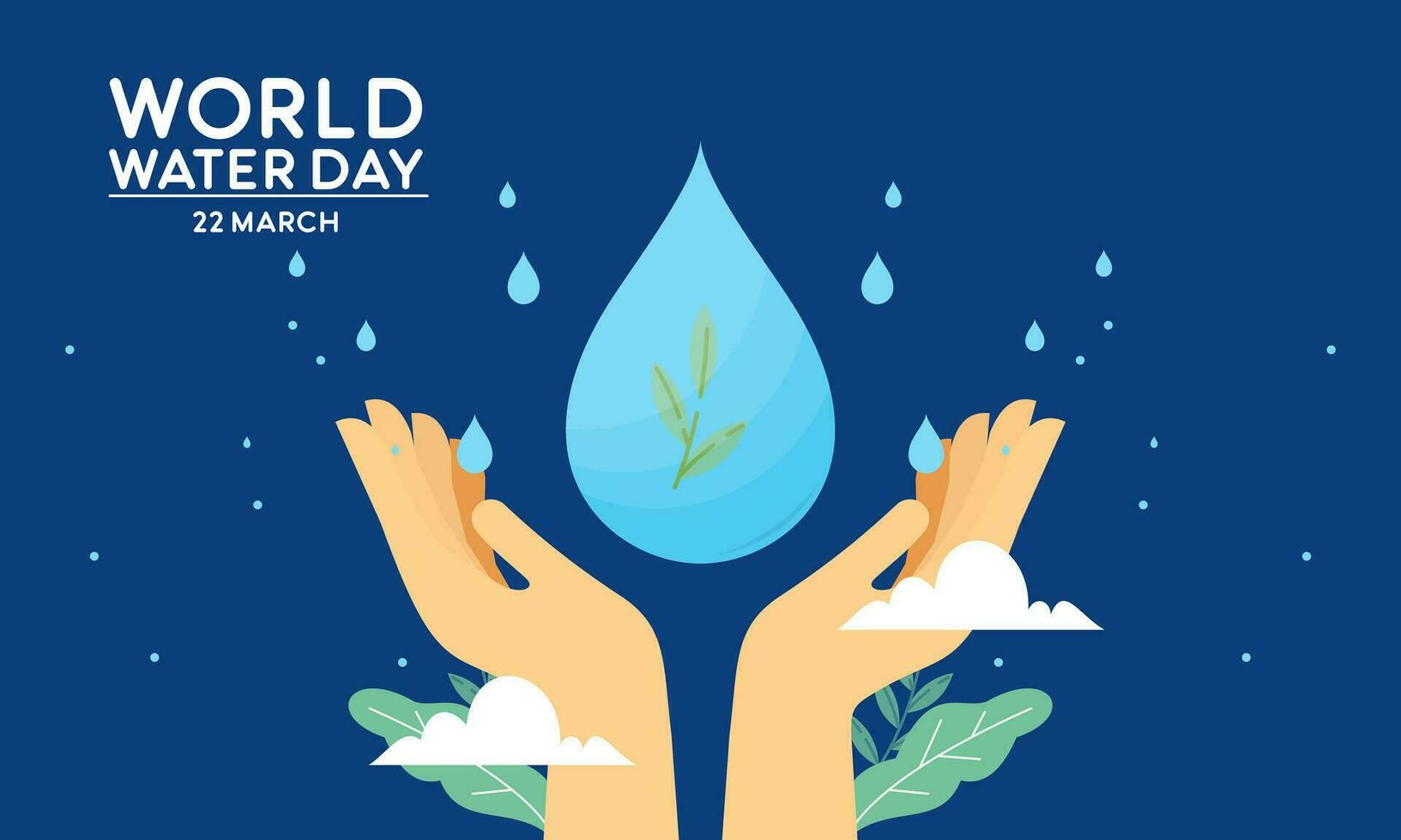 Happy World Water Day, flat design illustration. Save Water Concepts Vector
