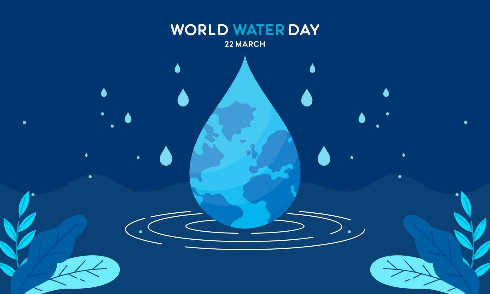 contento mundo agua día, plano diseño ilustración. salvar agua conceptos vector