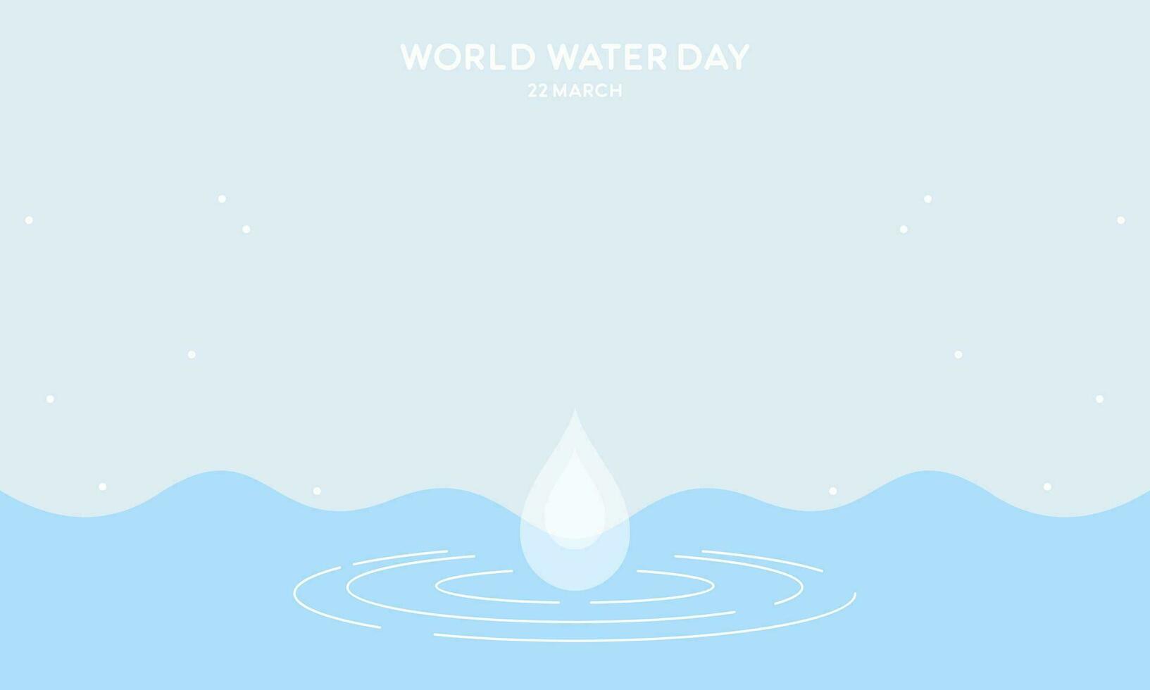 Happy World Water Day, flat design illustration. Save Water Concepts Vector Copy Space Background