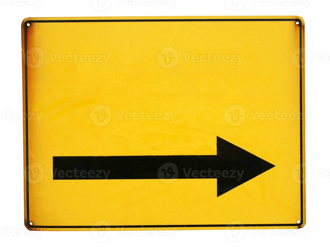 Yellow metal sign board isolated photo