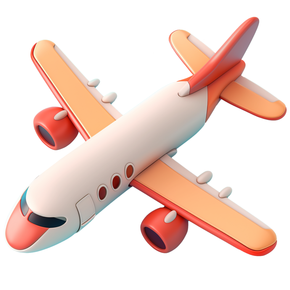 AI generated Airplane, 3d design. Suitable business, travel and design elements png