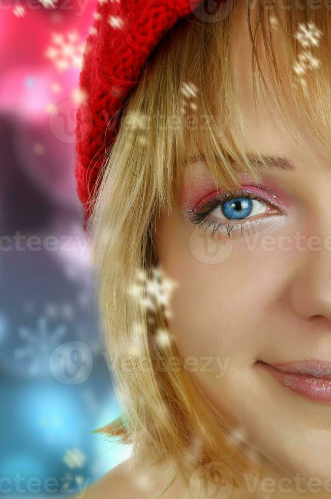 christmas girl closeup photo