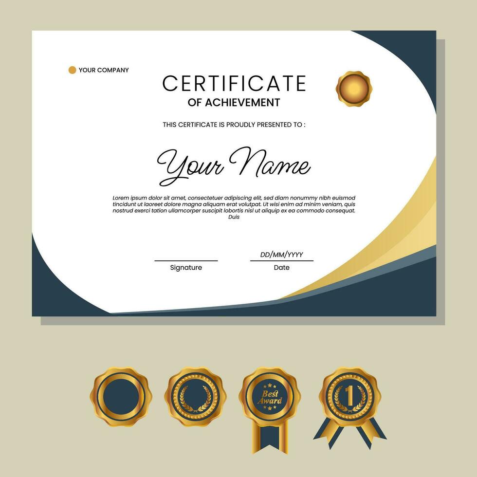 Elegant certificate template. Use for print, certificate, diploma, graduation vector