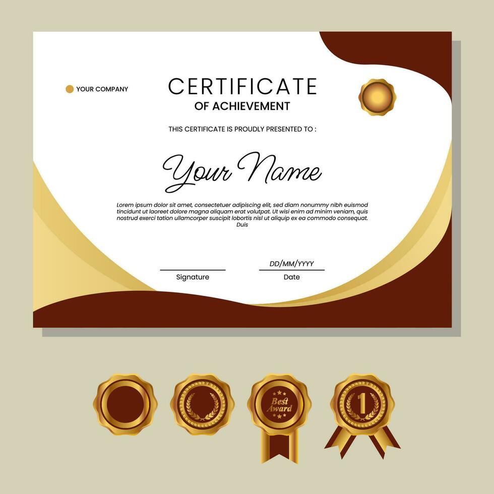 elegante certificado modelo. utilizar para imprimir, certificado, diploma, graduación vector