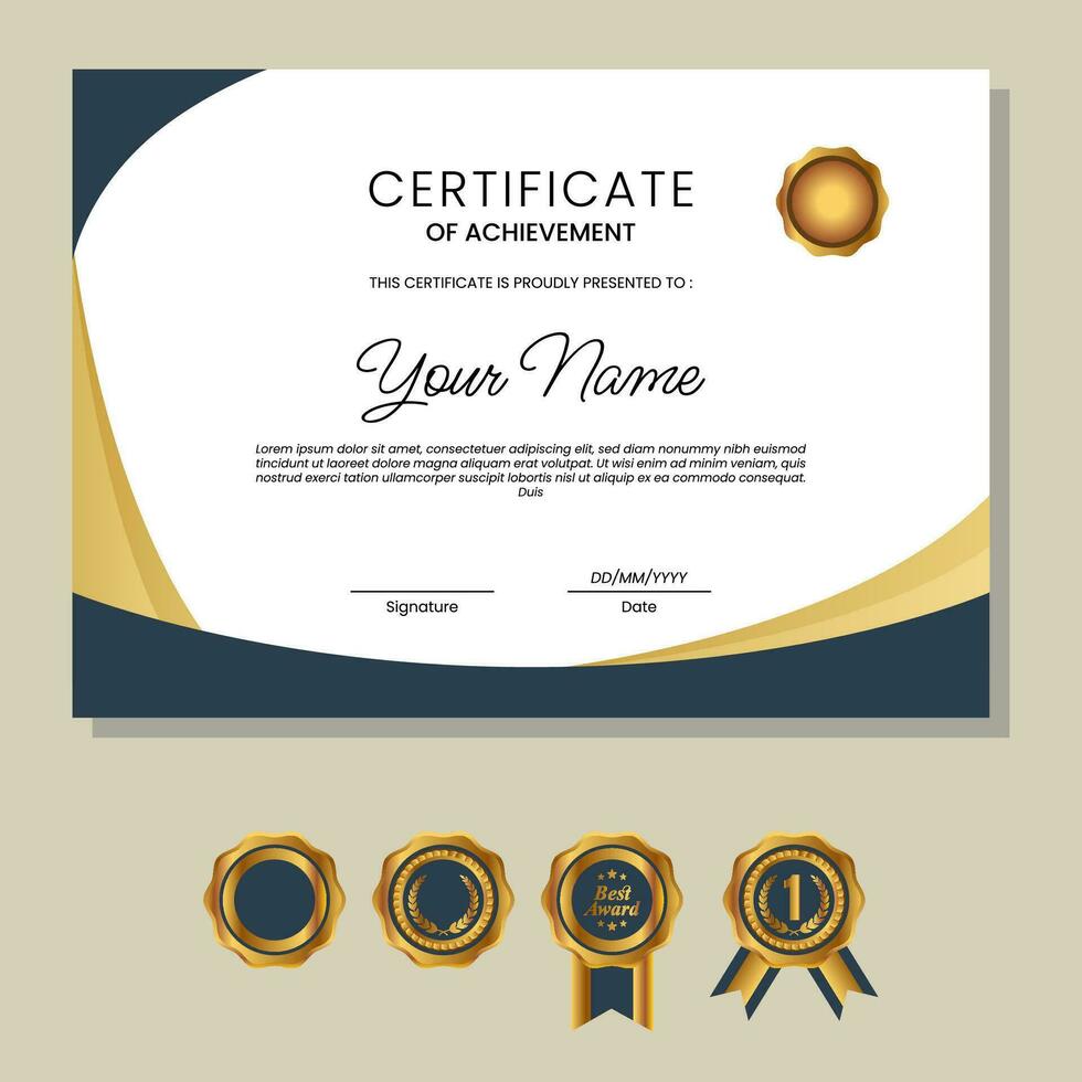 Elegant certificate template. Use for print, certificate, diploma, graduation vector
