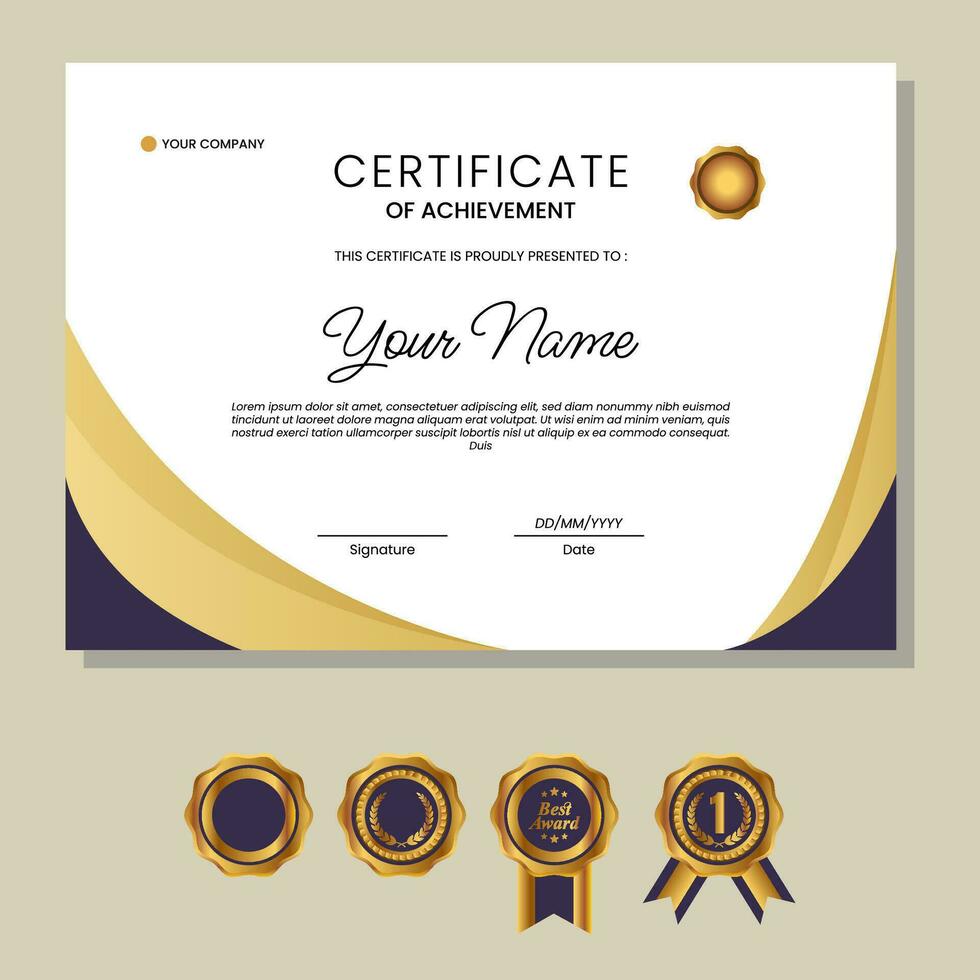 Elegant certificate template. Use for print, certificate, diploma, graduation vector