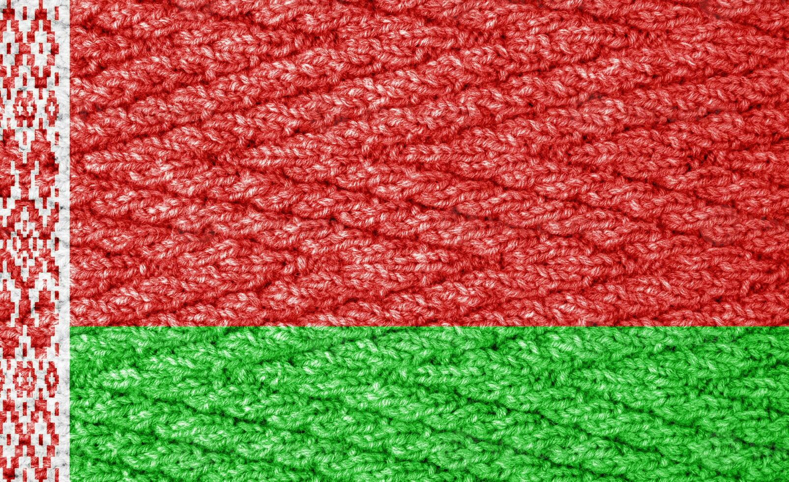 Flag on the knitted surface photo