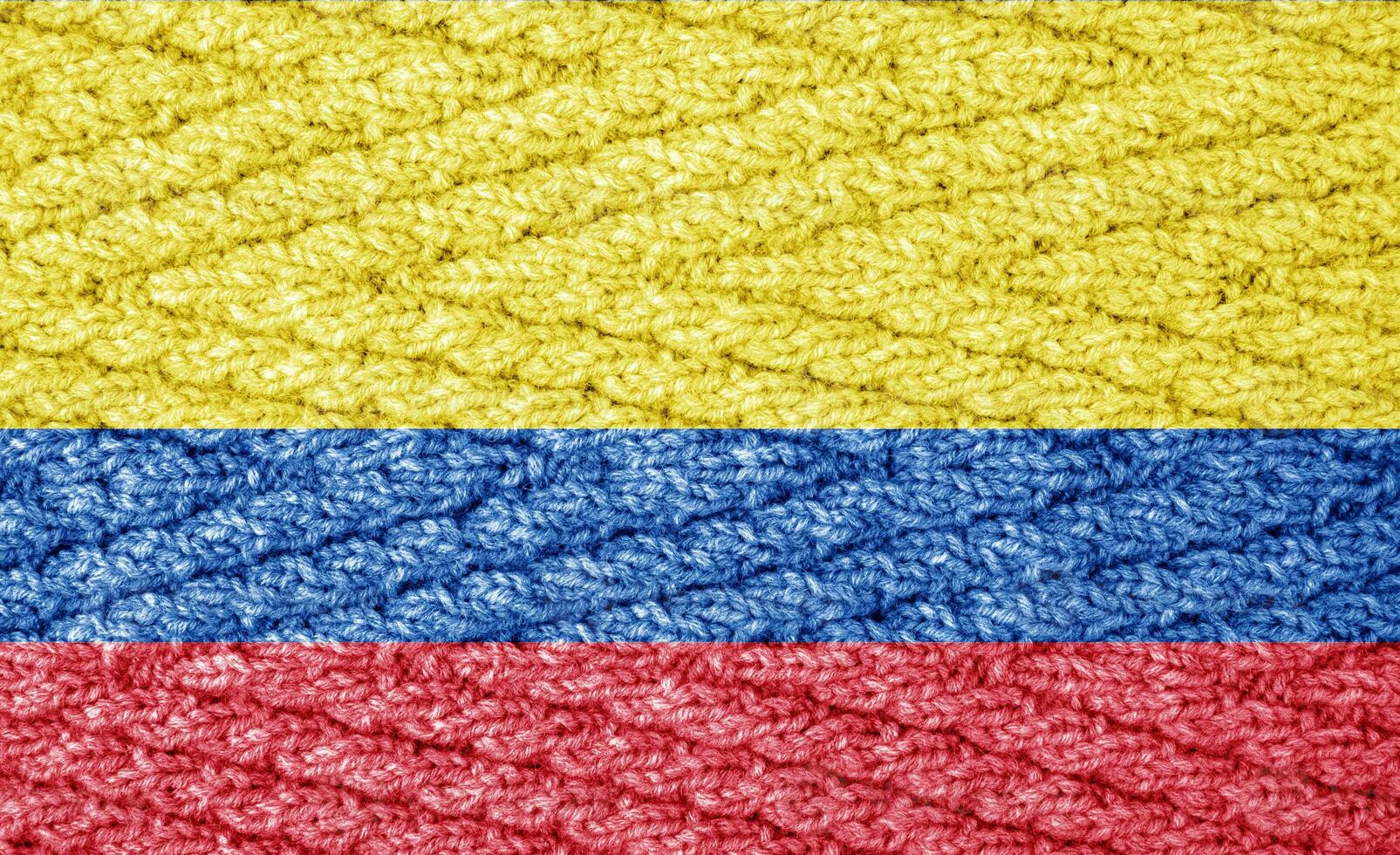 Flag on the knitted surface photo