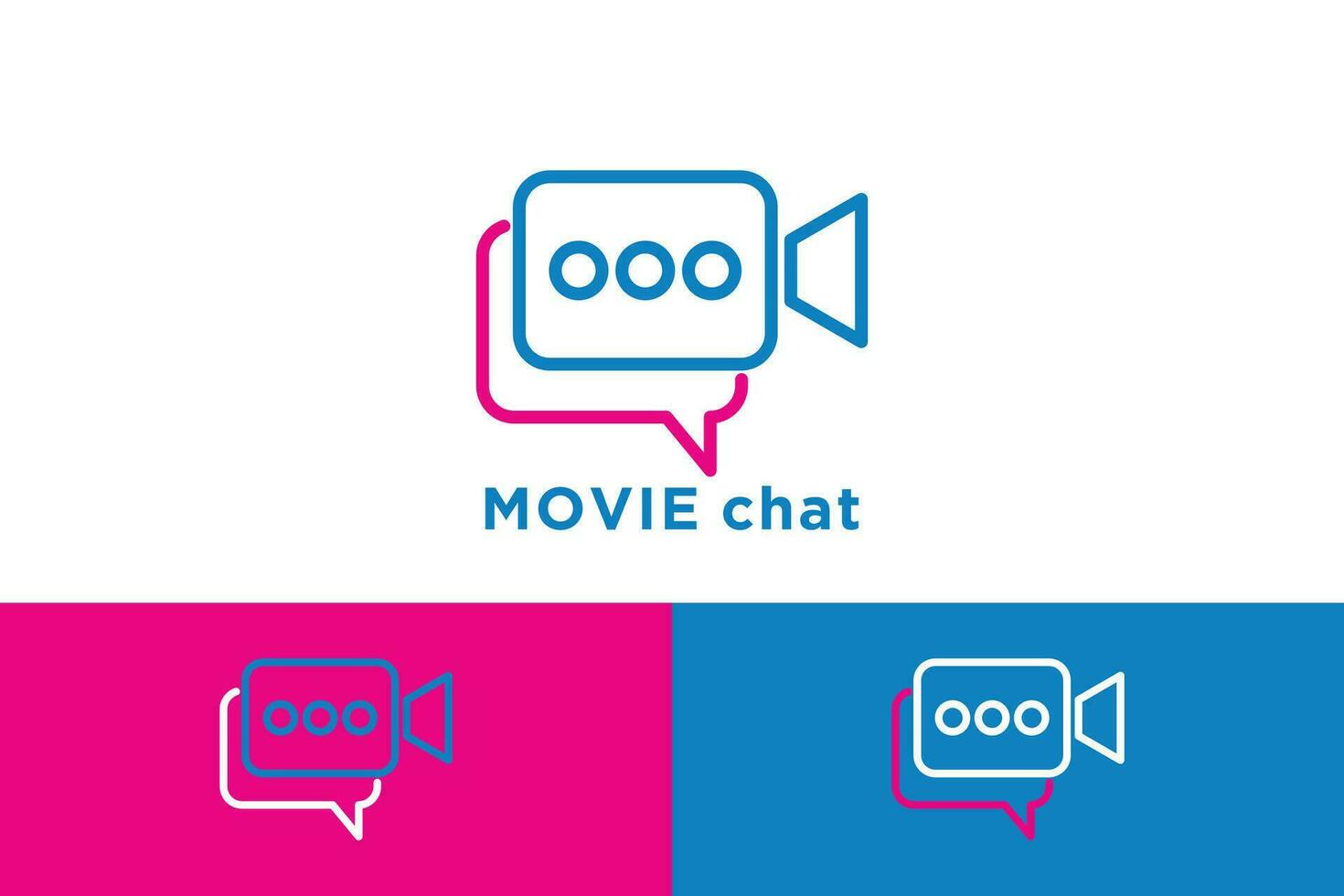 chat logo design with movie concept vector