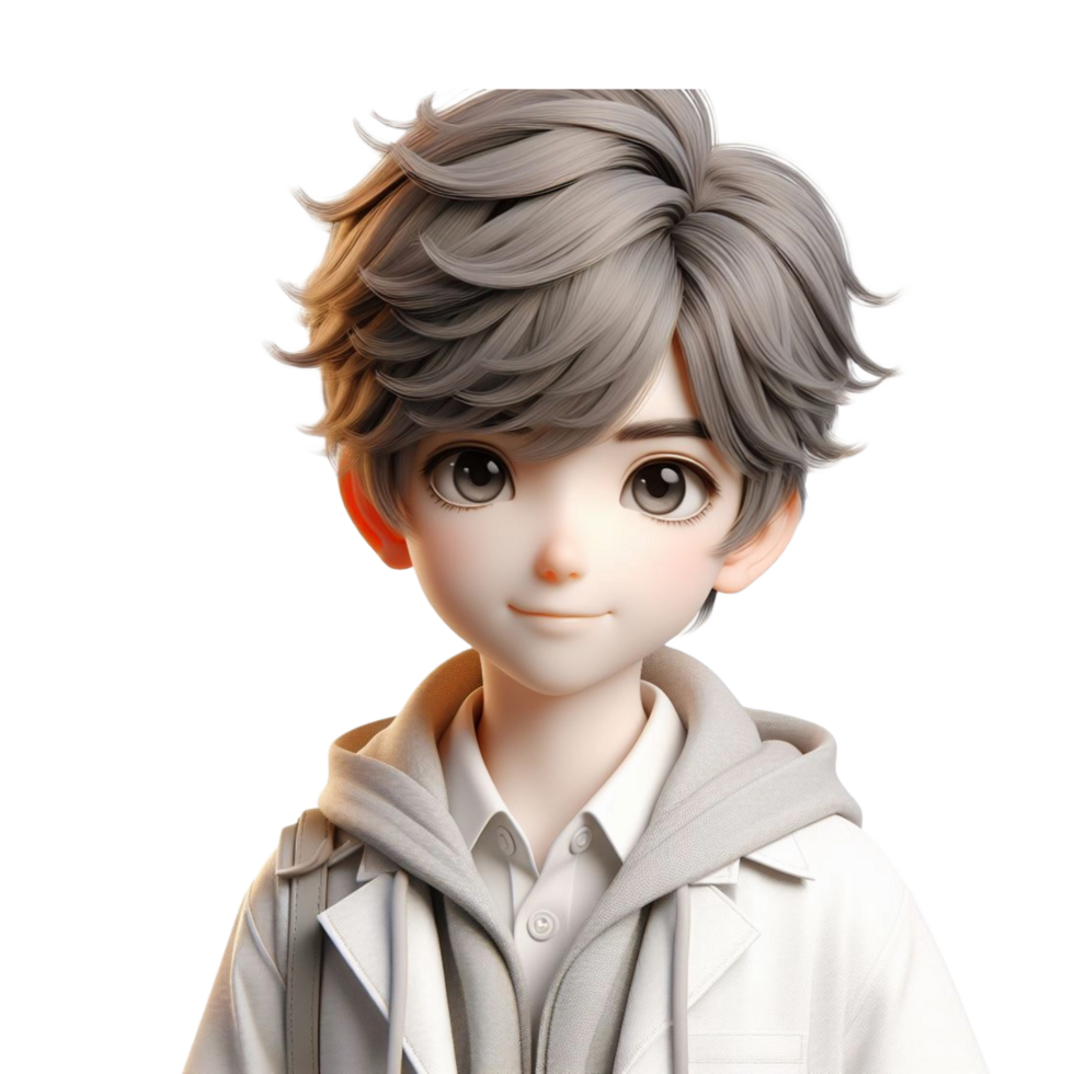 AI generated 3d Cartoon character little boy png