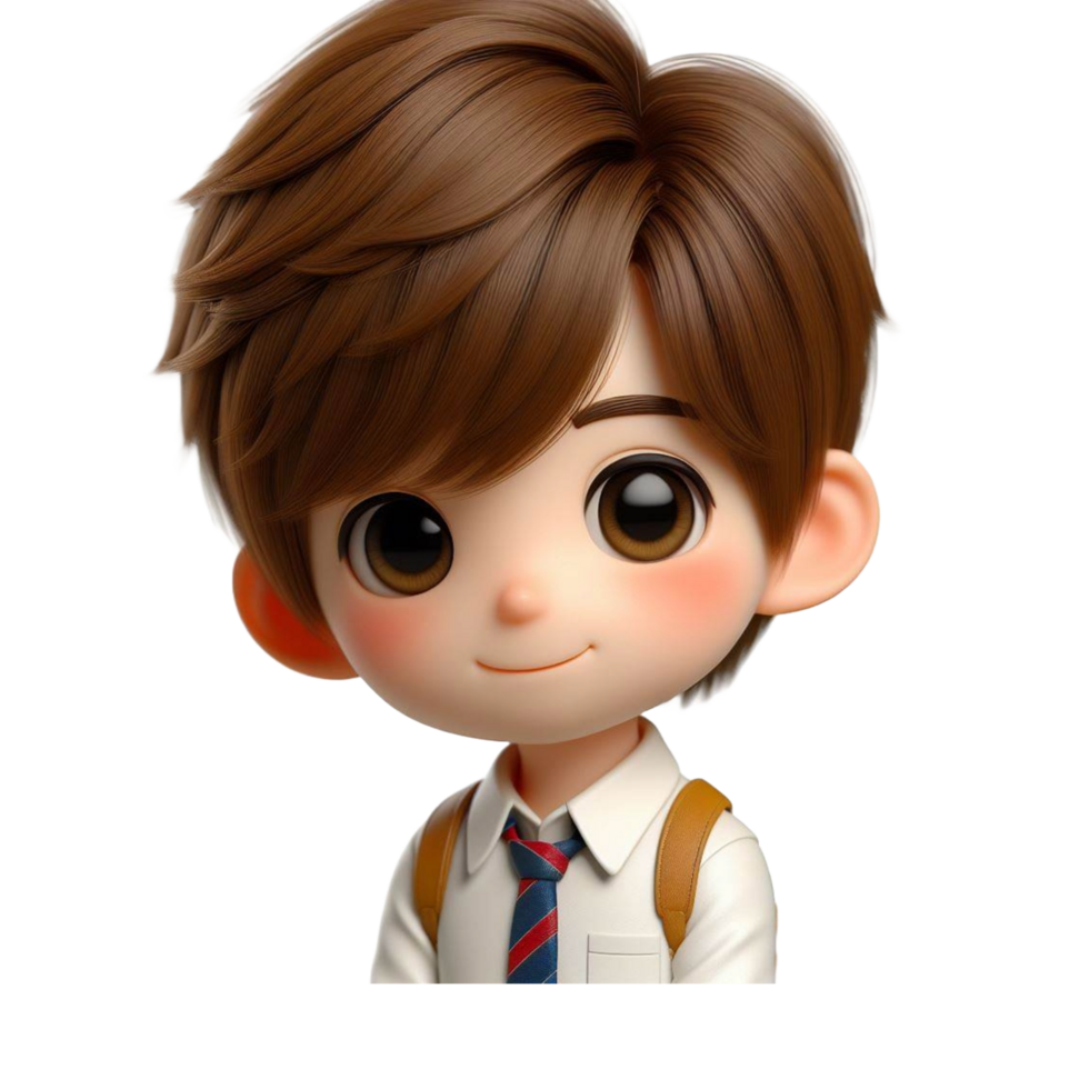 AI generated 3d Cartoon character little boy png