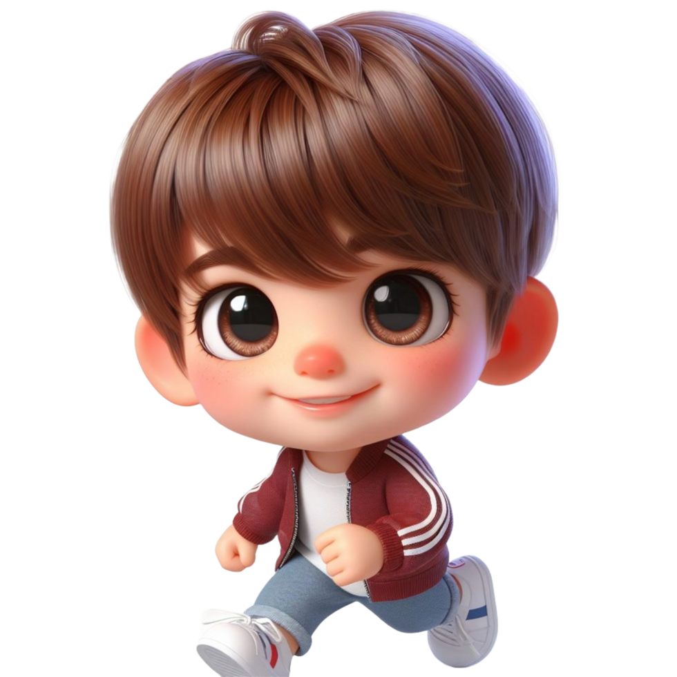 AI generated 3d Cartoon character little boy png