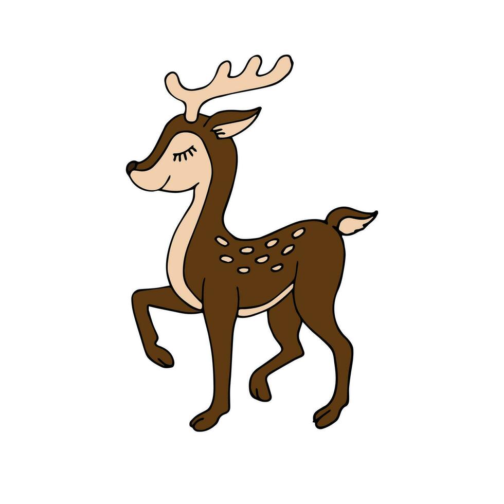 Vector hand drawn deer