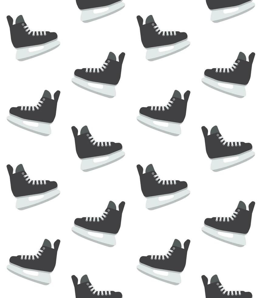 Vector seamless pattern of flat hockey ice skates