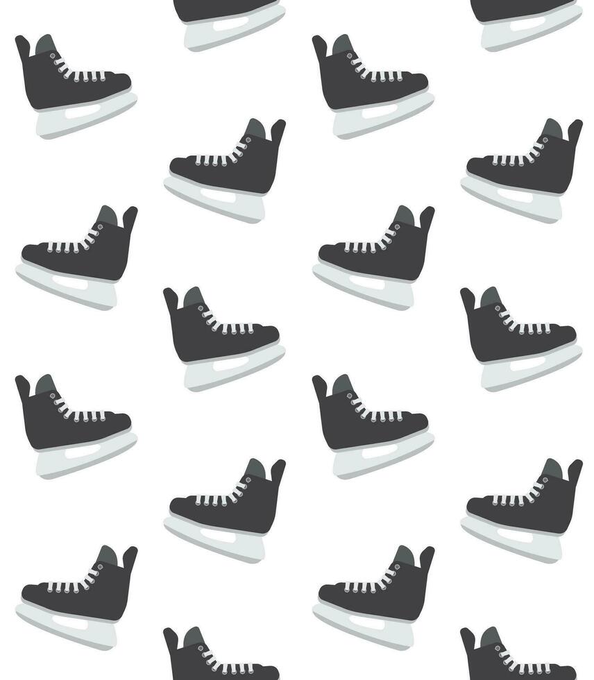 Vector seamless pattern of flat hockey ice skates