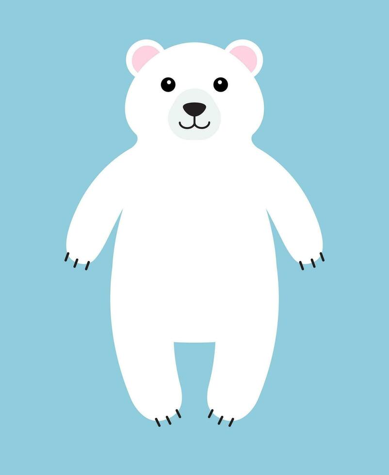 vector plano dibujos animados blanco polar oso