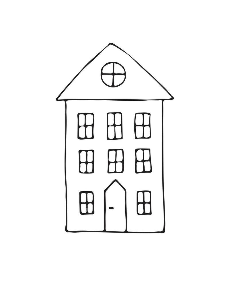 Vector hand drawn doodle sketch house