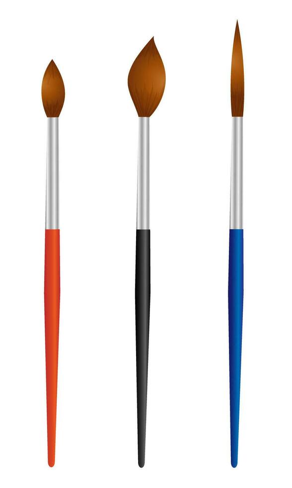 Realistic paint brushes vector