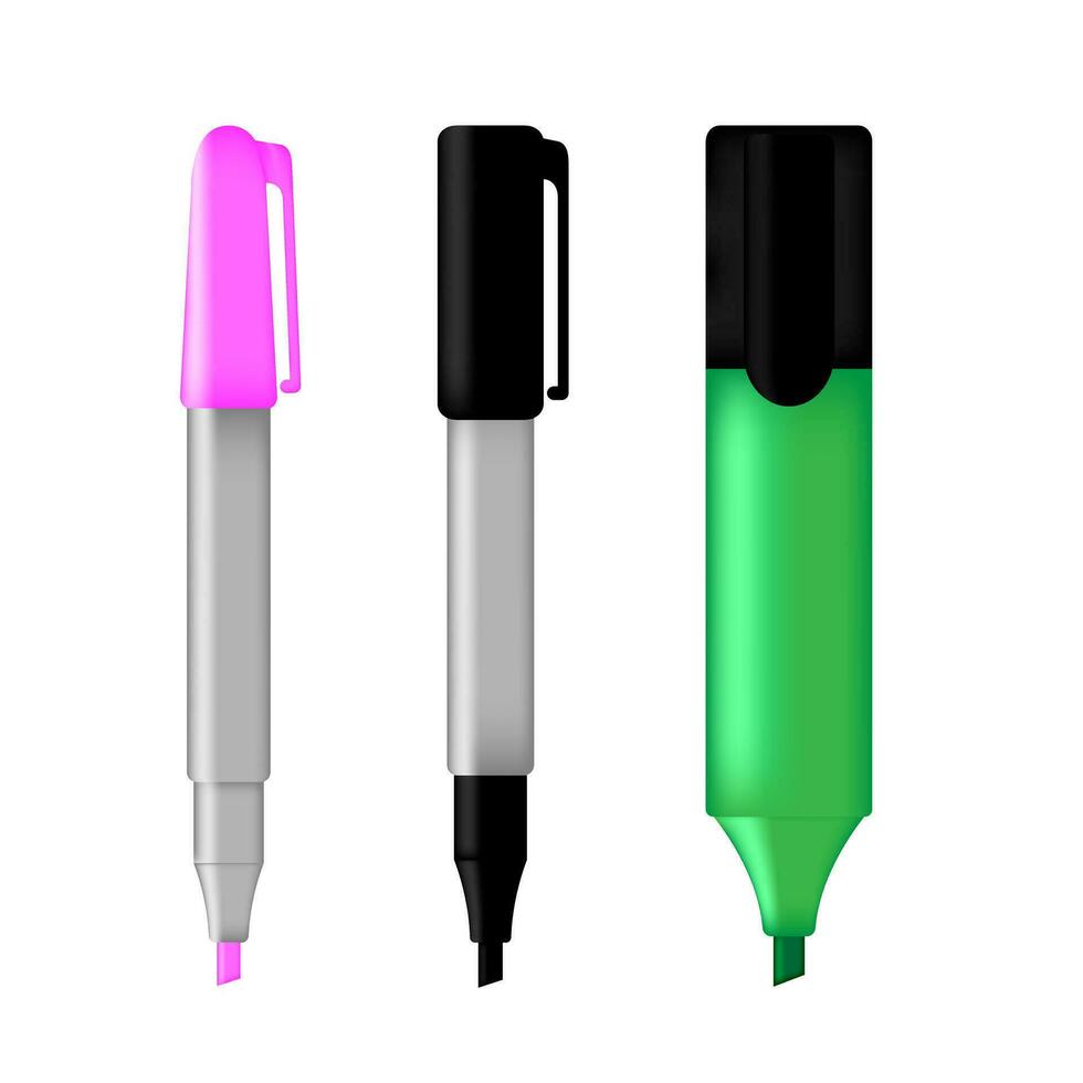 Realistic marker pens vector