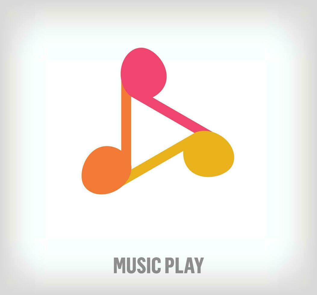 jugar firmar logo desde creativo música nota. único color transiciones entretenimiento medios de comunicación canal logo modelo. vector