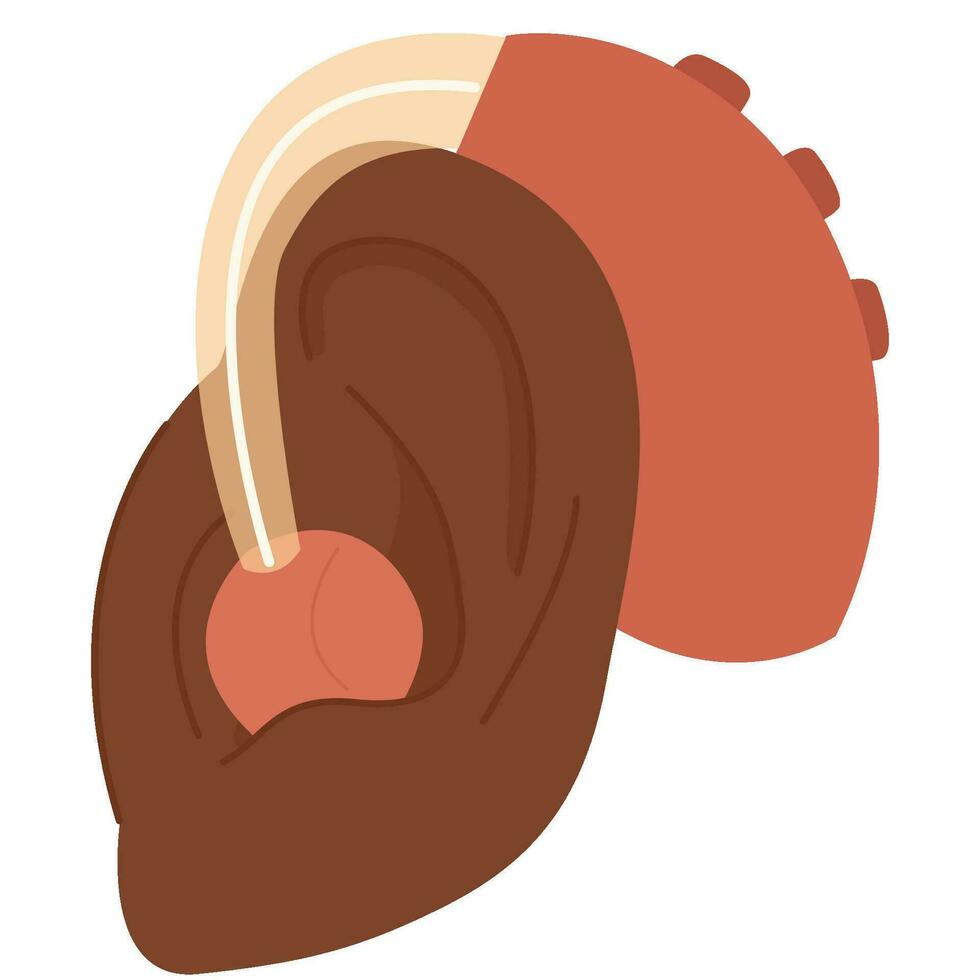 oído escuchando ayuda. escuchando invalidez concepto. mundo escuchando día. vector