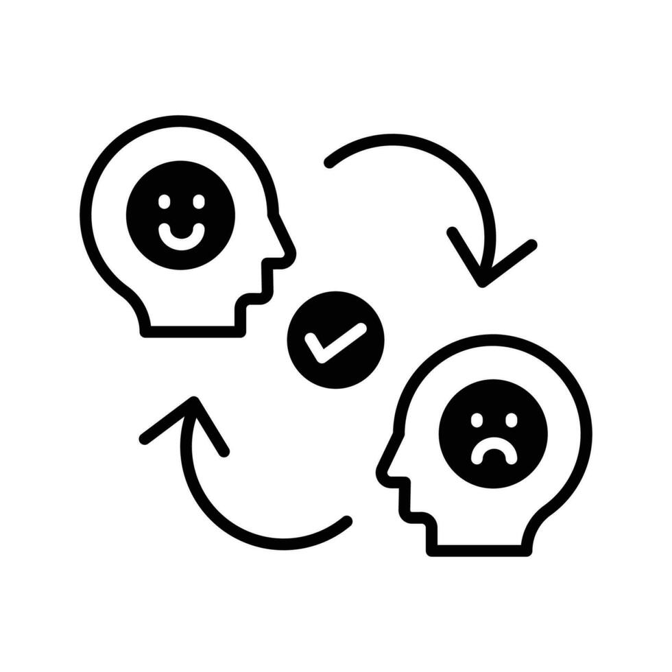 Empathy icon. black fill icon vector