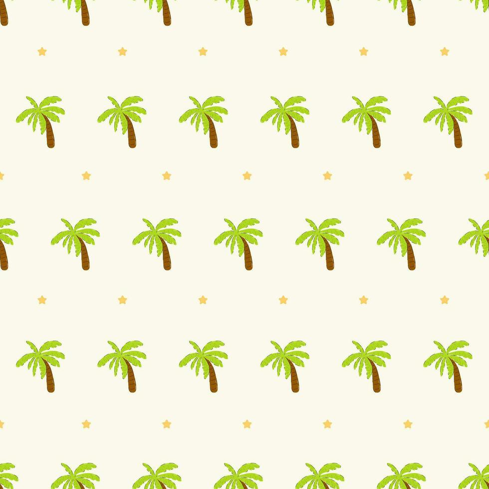 Vector illustration. Seamless summer pattern with hand drawn beach background elements such as watermelon, sunglasses, flowers, hat, pineapple, clouds.