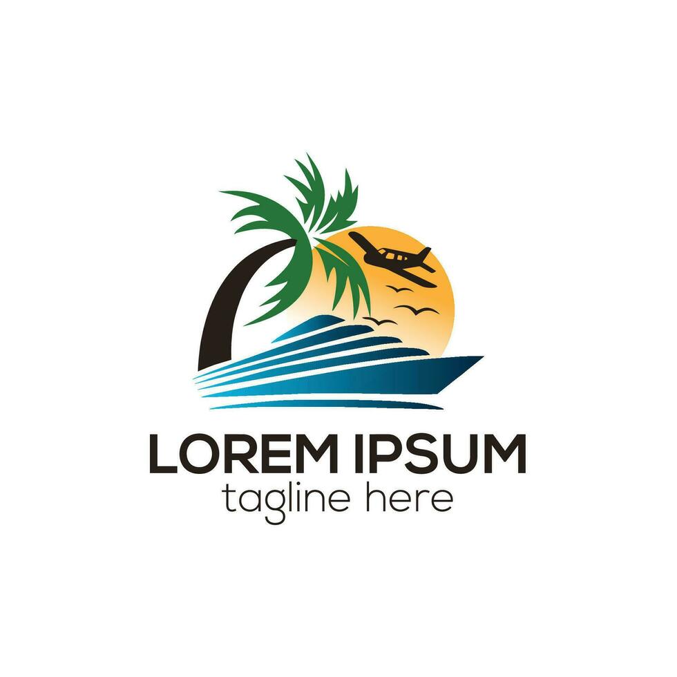 Modern travel agency logo, logistics delivery logo design concept isolated vector template illustration