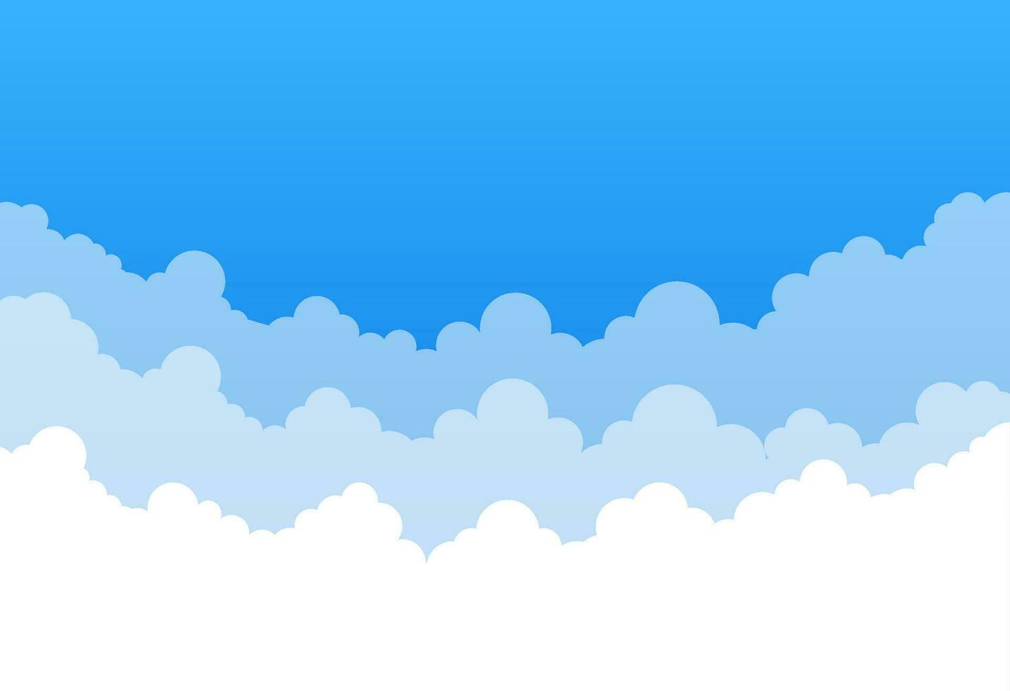 Abstract white cloud on blue sky. Border of clouds. Vector stock illustration