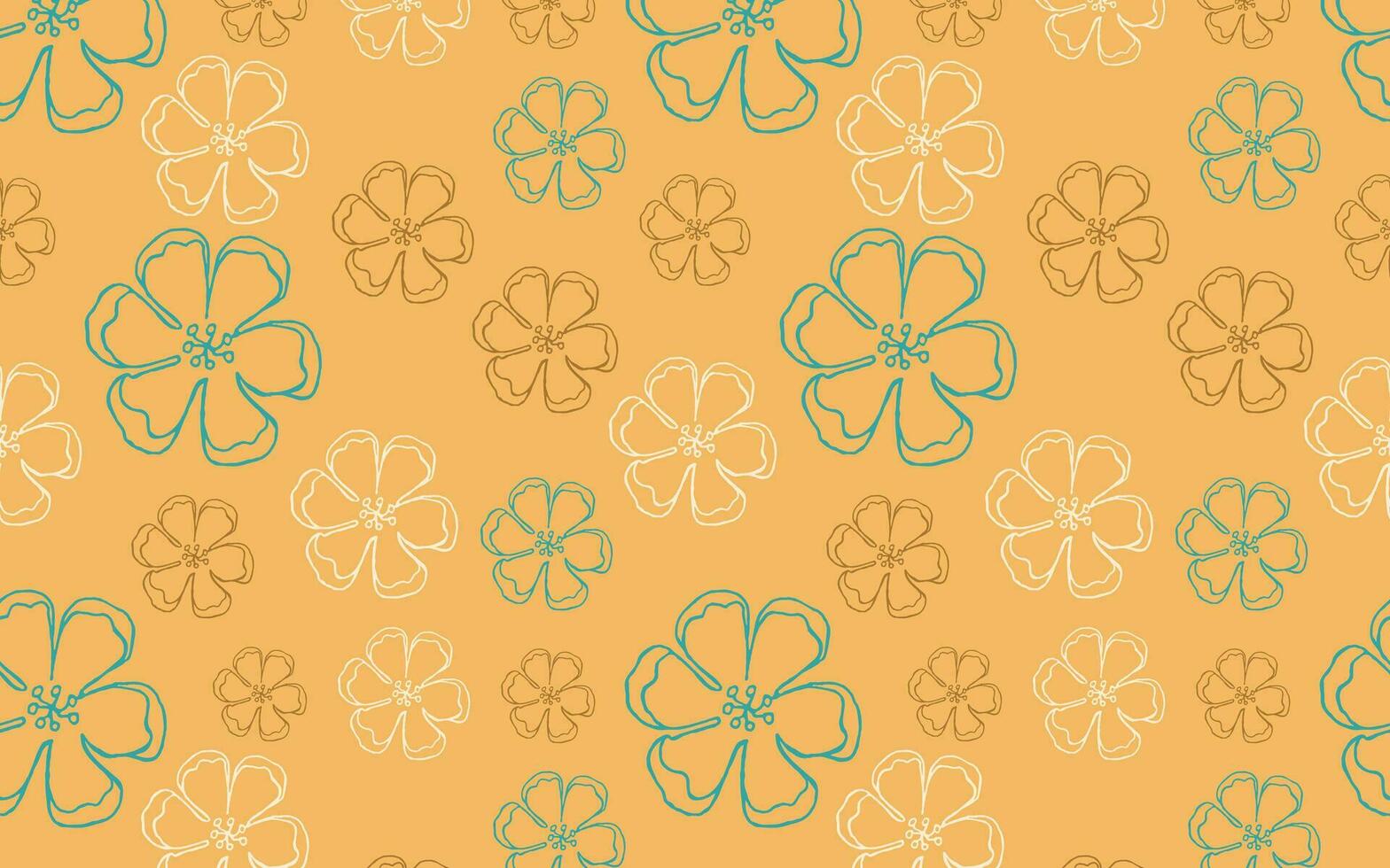 Vector pattern. Apple tree flowers on a beige background. Pattern for banner, textile, clothing and wall decor.