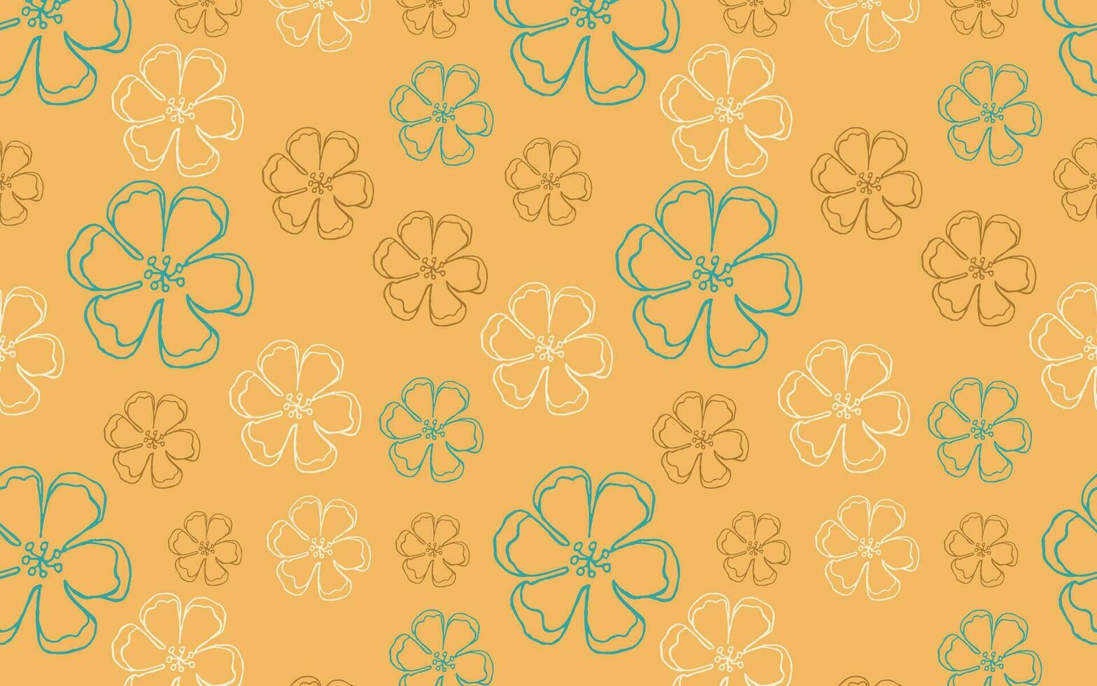 Vector pattern. Apple tree flowers on a beige background. Pattern for banner, textile, clothing and wall decor.