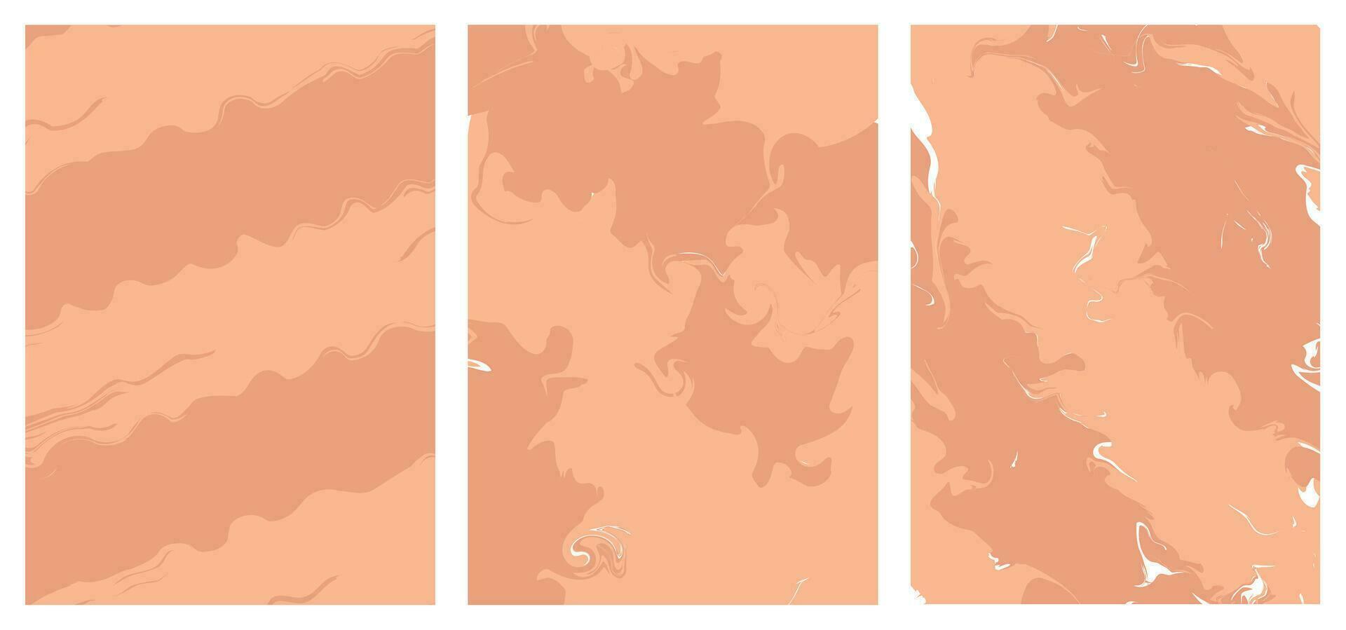 Set abstract background with effect watercolor in peach fuzz color vector