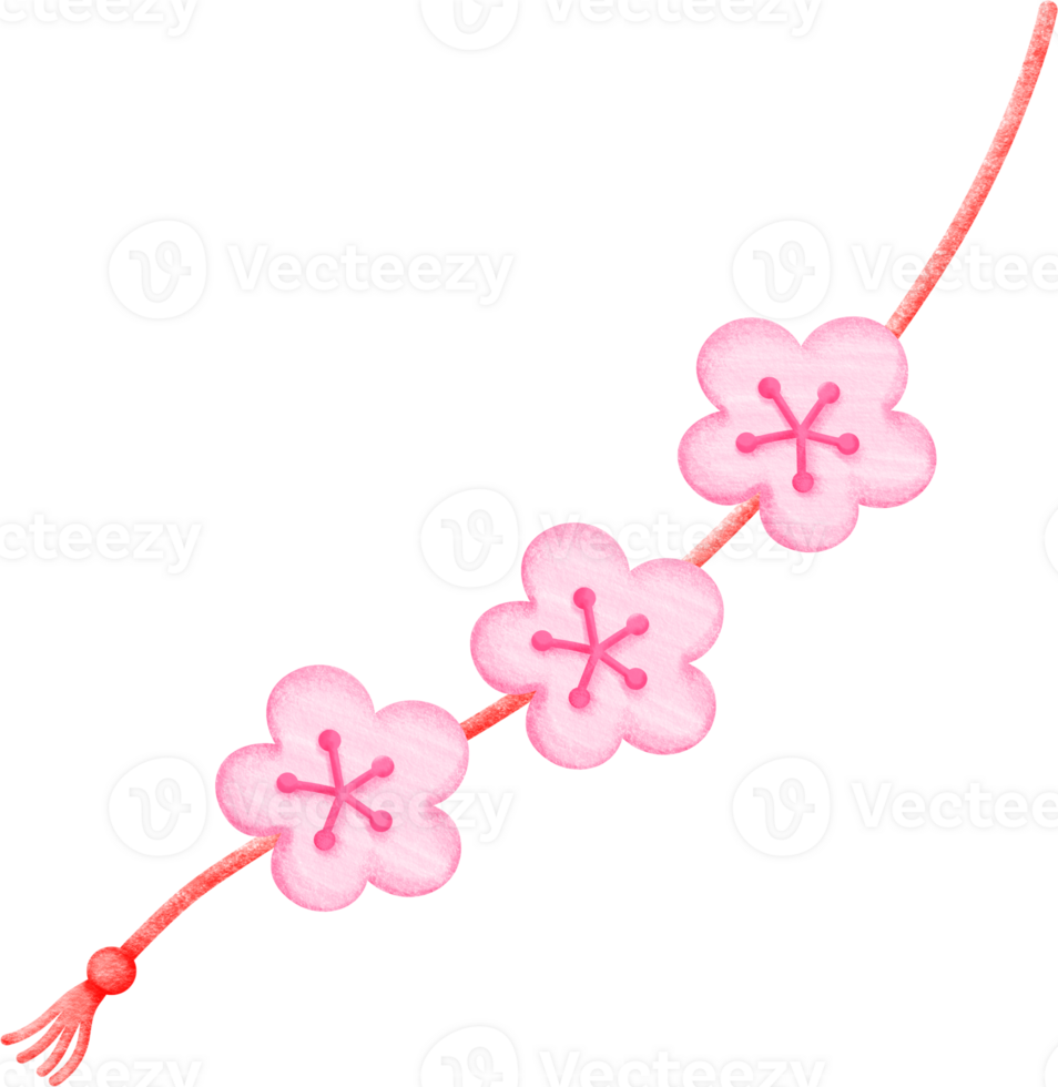 Chinese New Year Sakura Mobile png