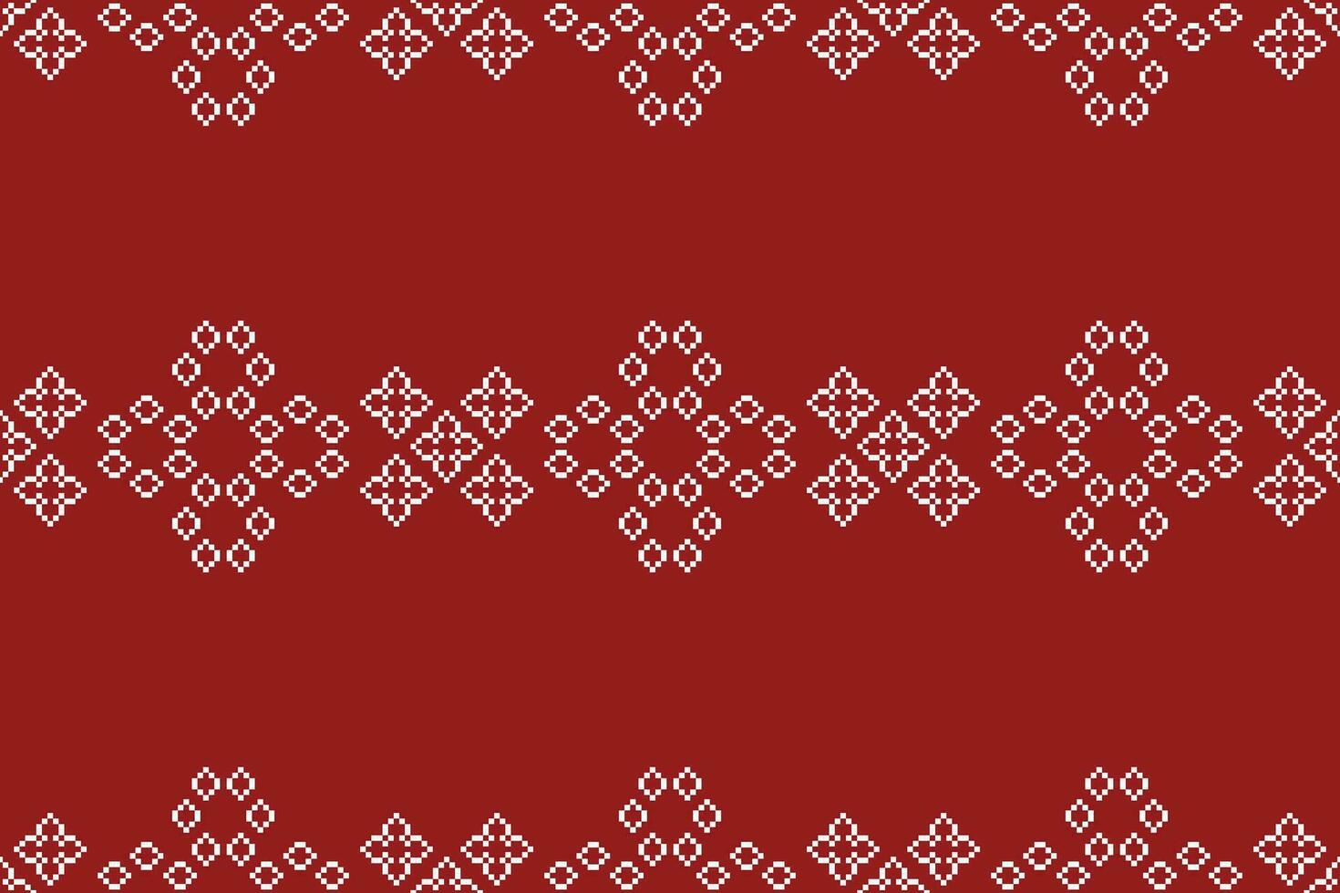 étnico geométrico tela modelo cruzar puntada.ikat bordado étnico oriental píxel modelo rojo Navidad día antecedentes. resumen, vector, ilustración. textura,marco,decoración,motivos,seda fondo de pantalla. vector