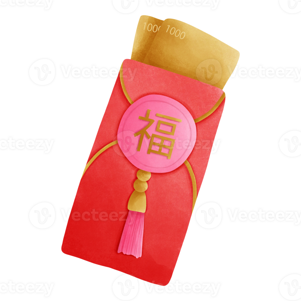 Hand drawn red envelopes for Chinese New Year, Chinese New Year cartoon elements png
