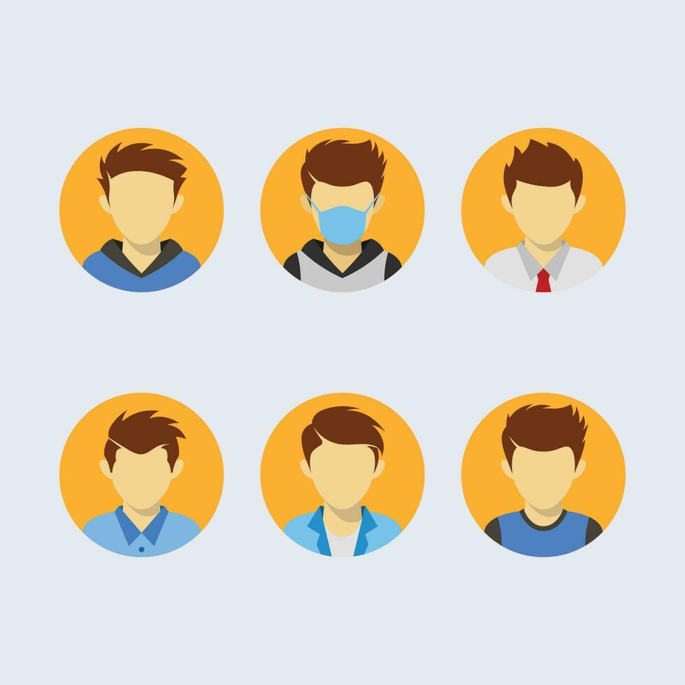 Set of man avatar vector ilustration