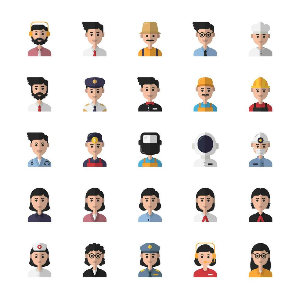 Group of working people diversity, diverse business men and women avatar vector