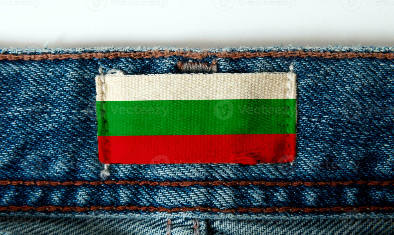 Flag on the label of the jeans photo