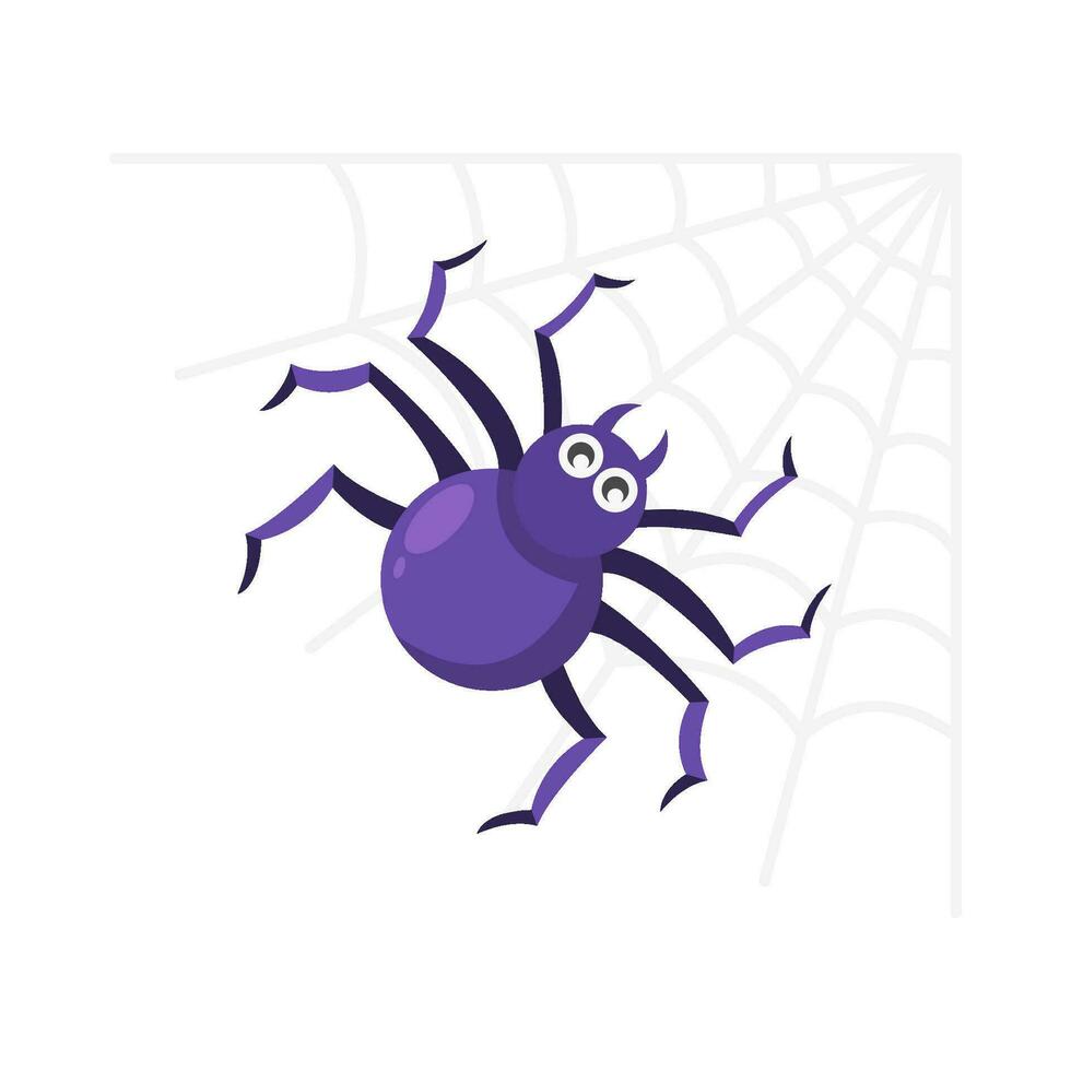 spider in spider web illustration vector