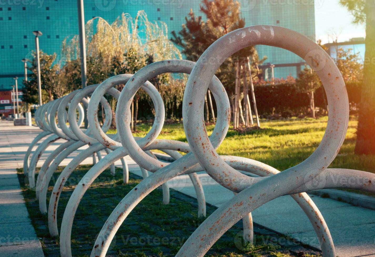 Rent a bicycle parking zone photo