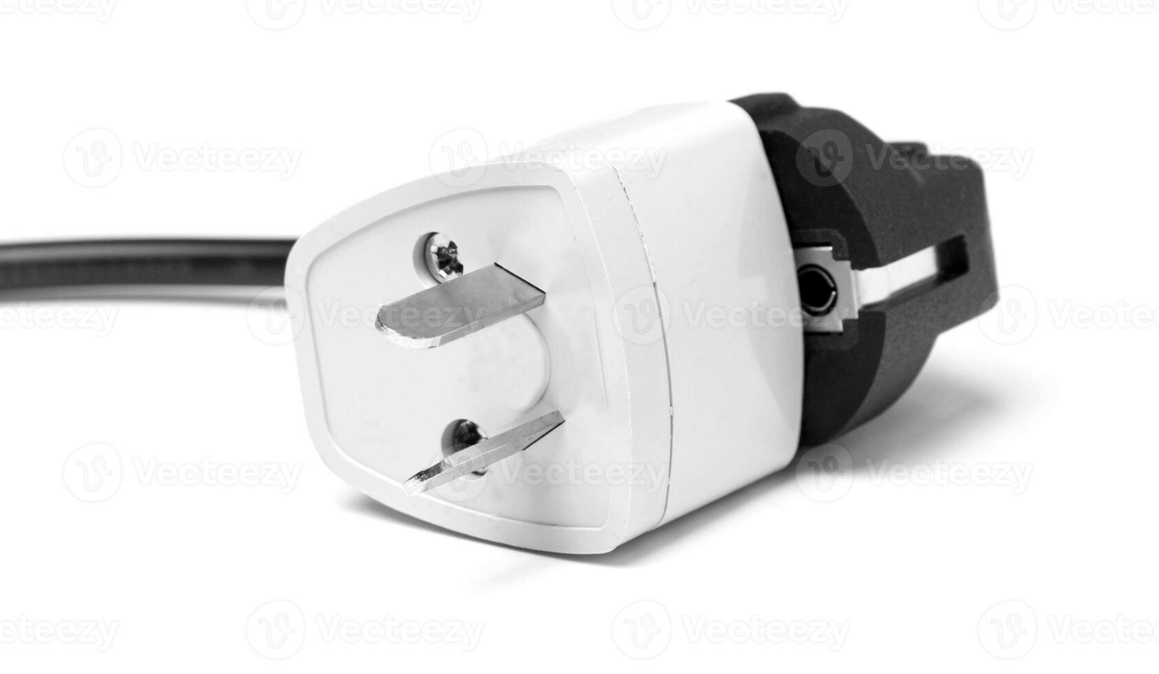 electricity adaptor on white photo