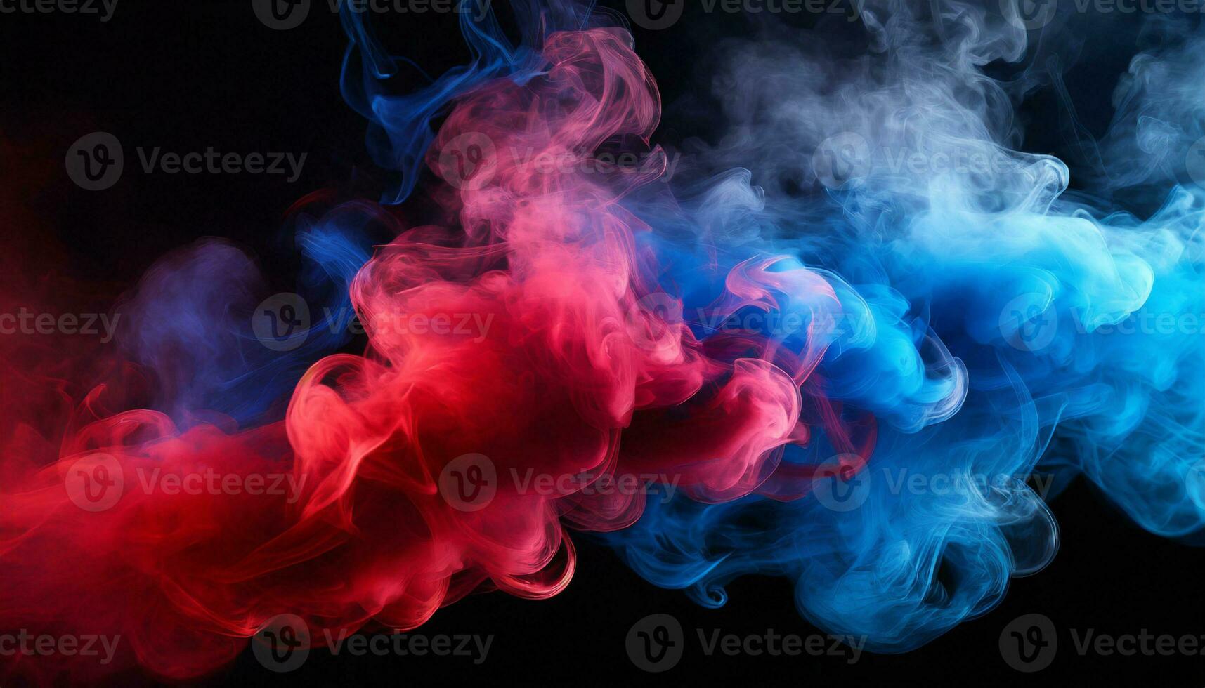 AI generated a red and blue smoke is being blown up photo