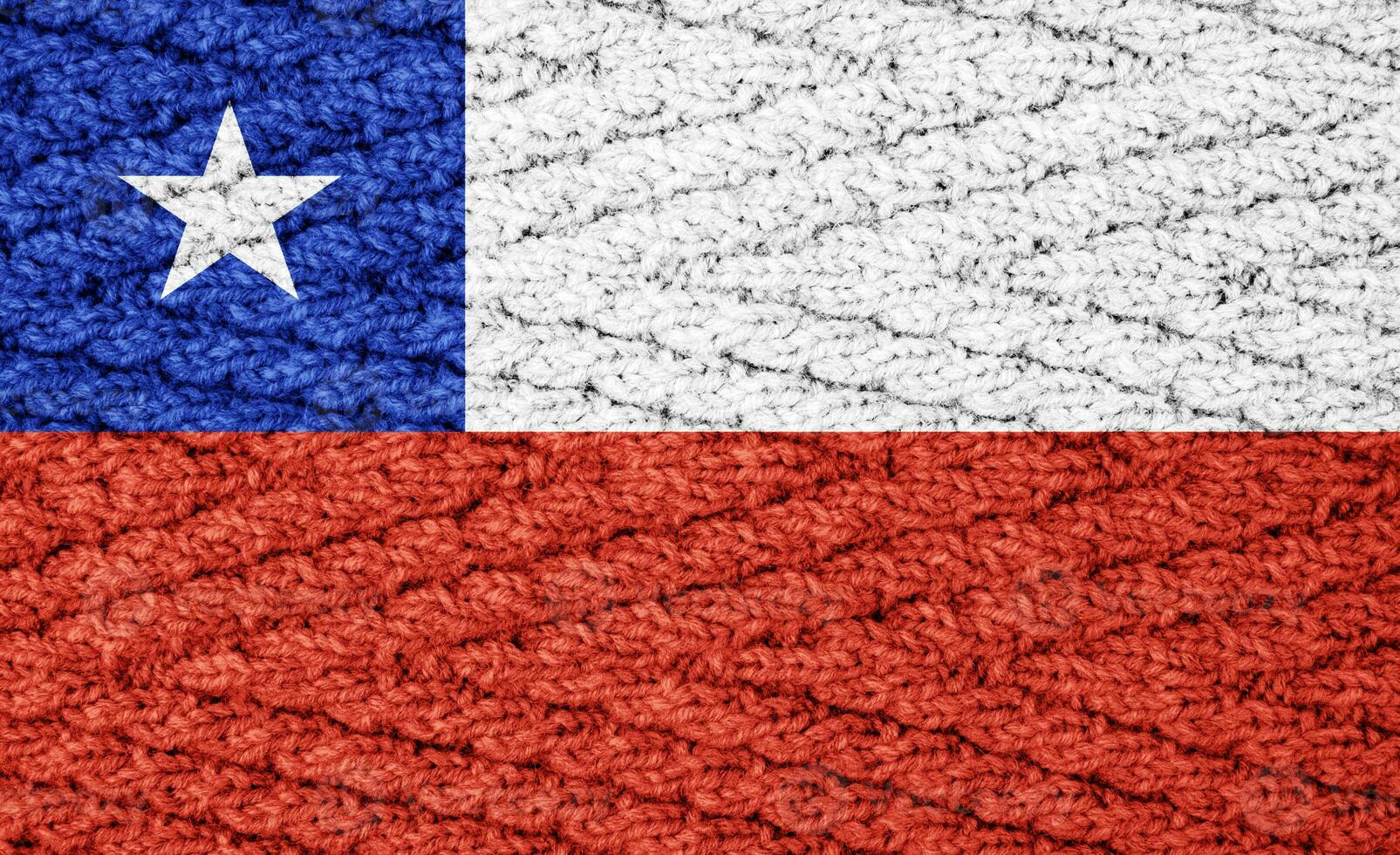 Flag on the knitted surface photo