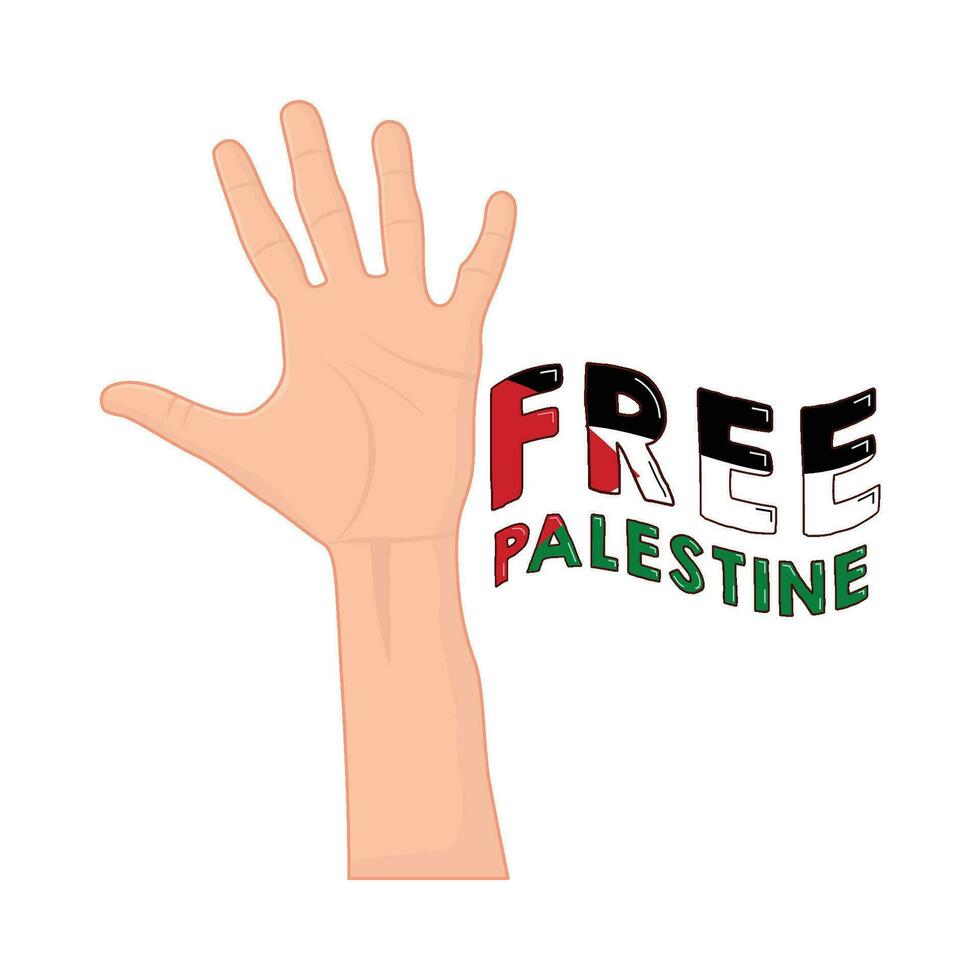 free palestine hand gesture illustration vector