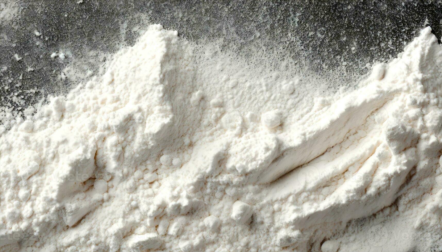 AI generated a close up of flour on a table photo