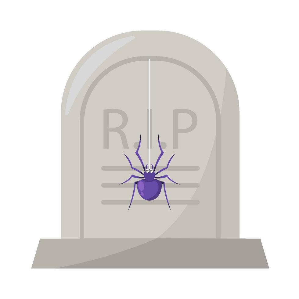 araña en lápida sepulcral ilustración vector