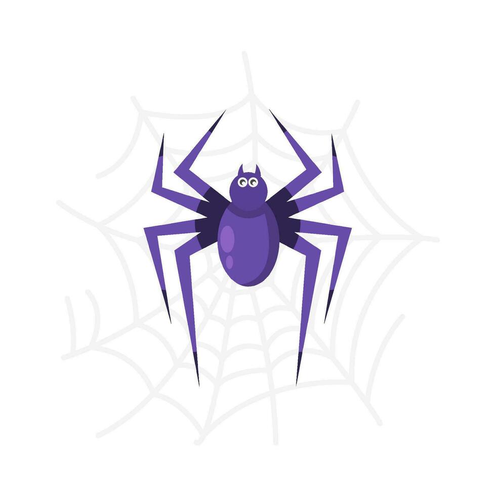 spider in spider web illustration vector
