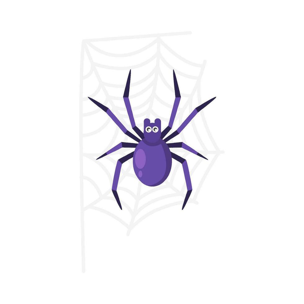 spider in spider web illustration vector