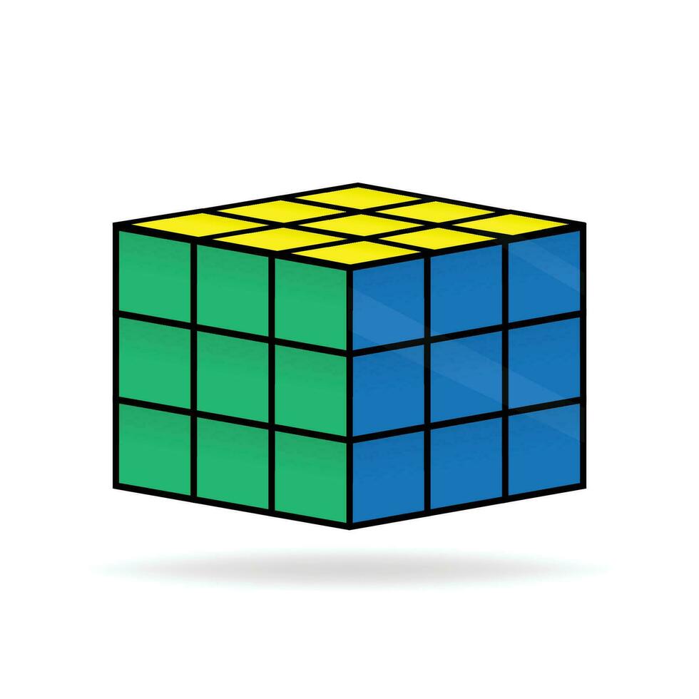 Cube puzzle box game, mathematical problem game vector